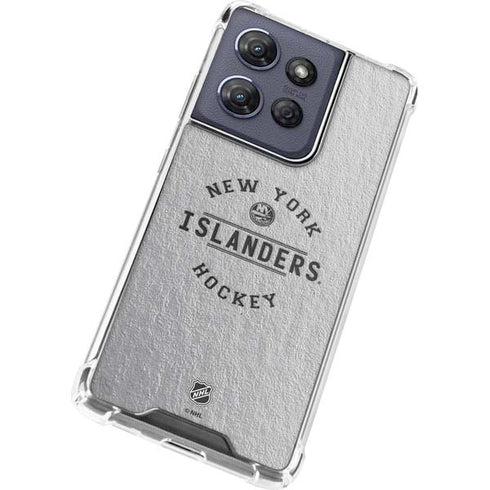 NHL New York Islanders Black Text Moto G Power 5G (2025) Clear Case