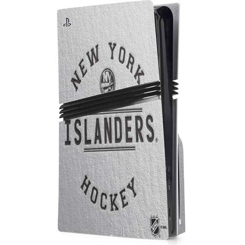 NHL New York Islanders Black Text PS5 Pro Disk Console Skin