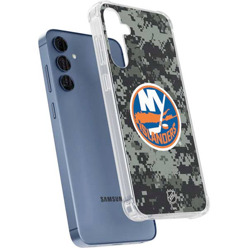 NHL New York Islanders Camo Galaxy A35 5G Clear Case