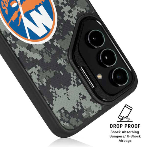 NHL New York Islanders Camo Galaxy S25 Plus Kickstand Case