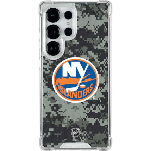 NHL New York Islanders Camo Galaxy S25 Ultra Clear Case
