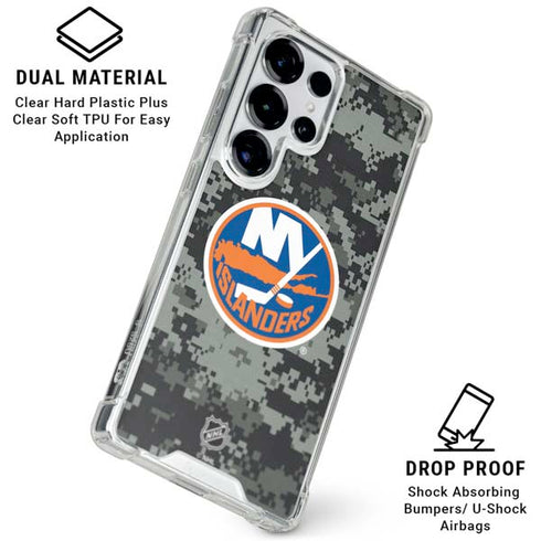 NHL New York Islanders Camo Galaxy S25 Ultra Clear Case