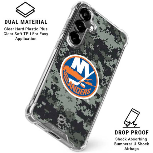 NHL New York Islanders Camo Galaxy S26 Plus Clear Case