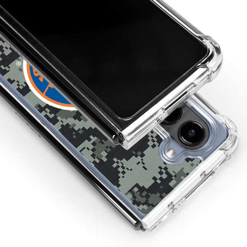 NHL New York Islanders Camo Galaxy Z Fold5 5G Clear Case