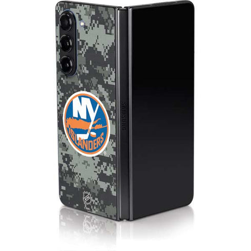 NHL New York Islanders Camo Galaxy Z Fold5 5G Skin