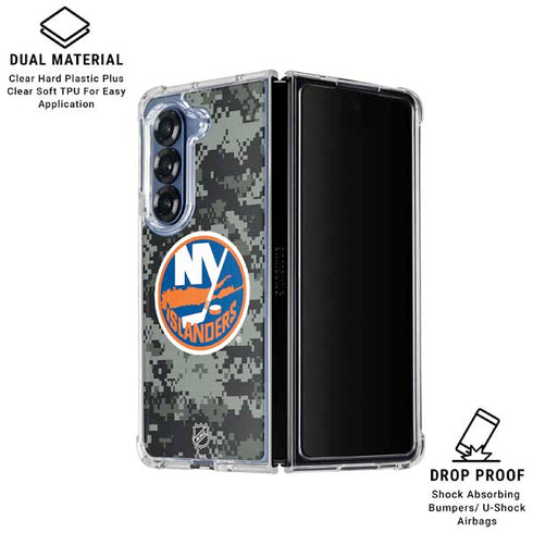 NHL New York Islanders Camo Galaxy Z Fold6 Clear Case