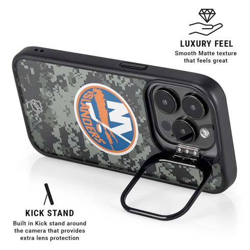 NHL New York Islanders Camo iPhone 13 Pro Max Kickstand Case