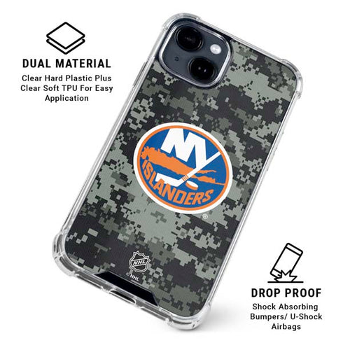 NHL New York Islanders Camo iPhone 15 Clear Case