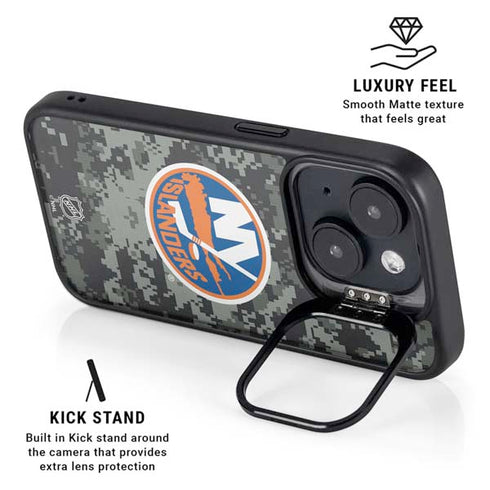 NHL New York Islanders Camo iPhone 15 Kickstand Case