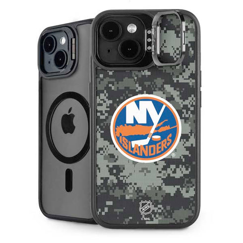 NHL New York Islanders Camo iPhone 15 Plus Kickstand Case
