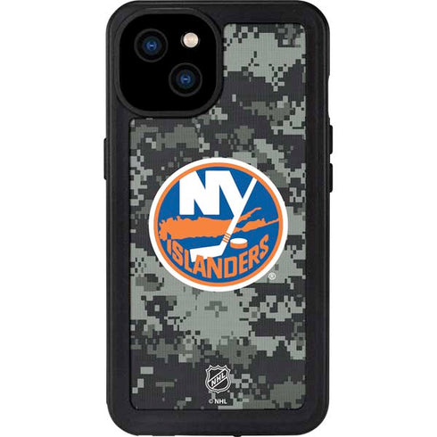 NHL New York Islanders Camo iPhone 15 Plus Waterproof Case