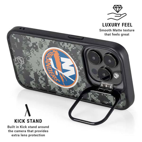 NHL New York Islanders Camo iPhone 15 Pro Kickstand Case