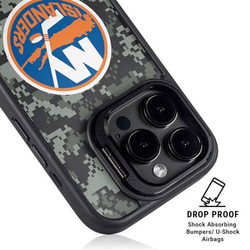 NHL New York Islanders Camo iPhone 15 Pro Kickstand Case