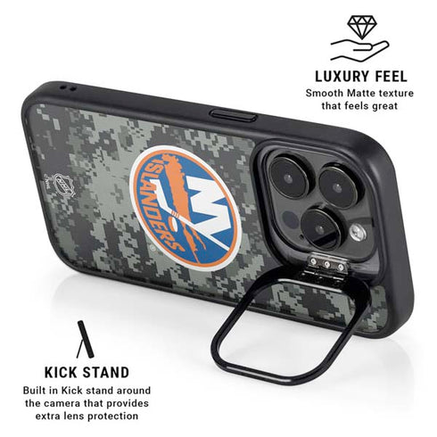 NHL New York Islanders Camo iPhone 15 Pro Max Kickstand Case