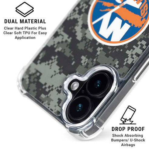 NHL New York Islanders Camo iPhone 16 Clear Case