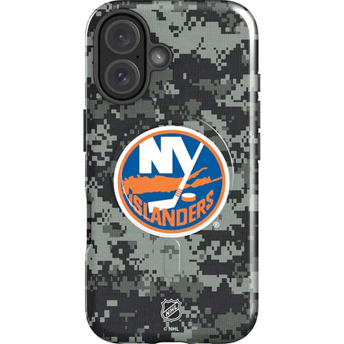 NHL New York Islanders Camo iPhone 16 Magsafe Impact Case