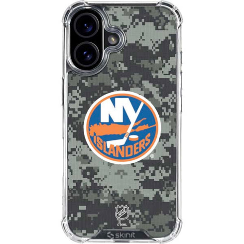 NHL New York Islanders Camo iPhone 16 Plus Clear Case