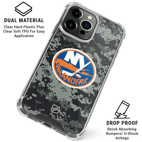 NHL New York Islanders Camo iPhone 16 Pro Clear Case