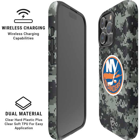 NHL New York Islanders Camo iPhone 16 Pro Magsafe Impact Case