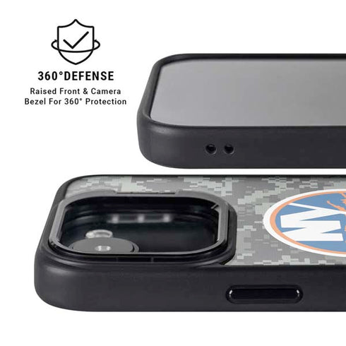 NHL New York Islanders Camo iPhone 16e Kickstand Case