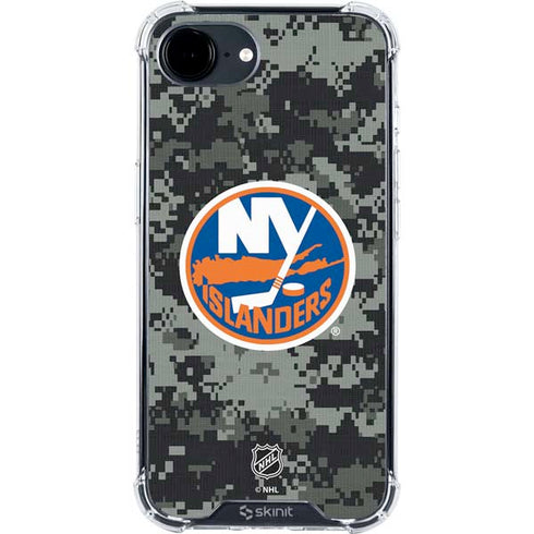 NHL New York Islanders Camo iPhone 16e Clear Case