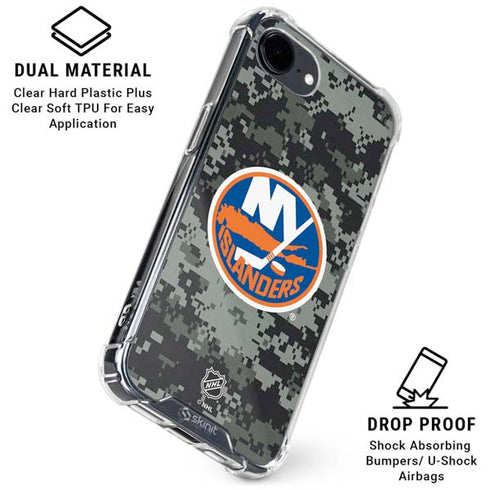 NHL New York Islanders Camo iPhone 16e Clear Case