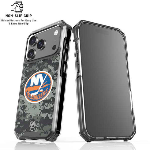 NHL New York Islanders Camo iPhone 18 Pro Clear Case