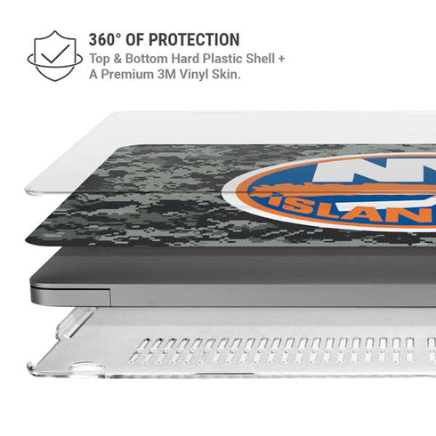 NHL New York Islanders Camo MacBook Pro 14in (2021-24) Case plus Skin