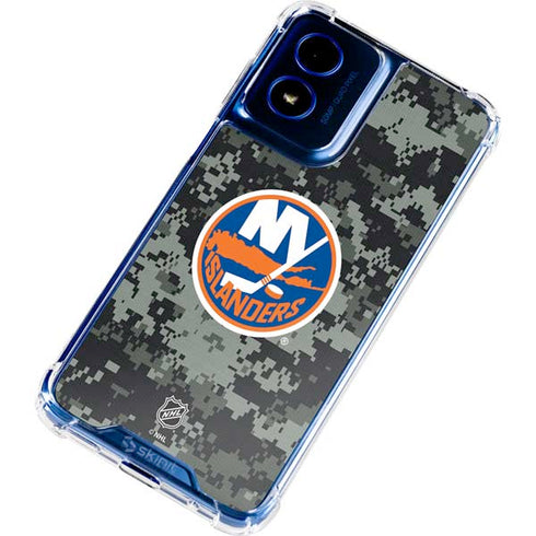 NHL New York Islanders Camo Moto G 5G (2024) Clear Case