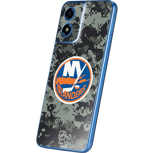 NHL New York Islanders Camo Moto G Play 4G (2024) Skin