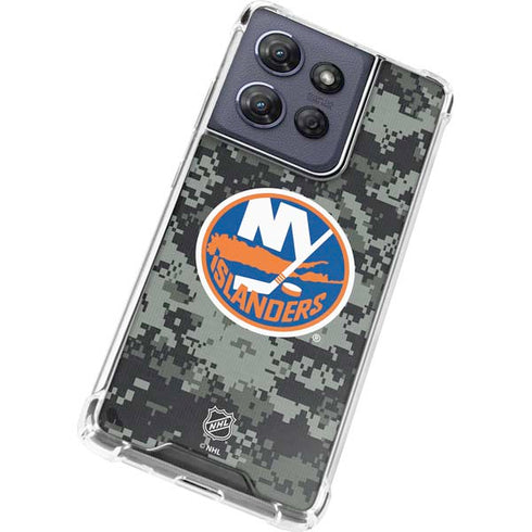 NHL New York Islanders Camo Moto G Play 5G (2025) Clear Case