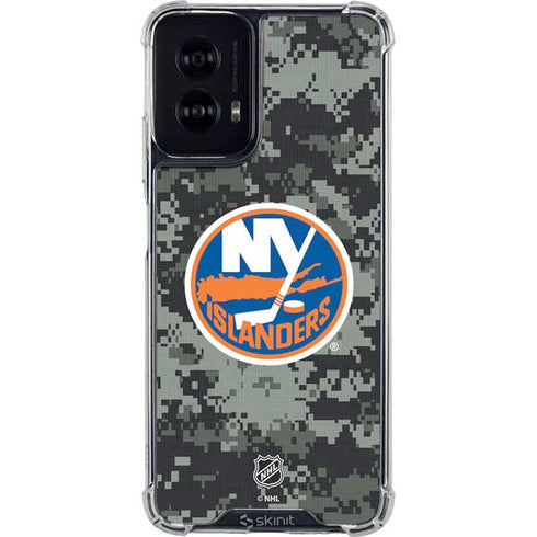 NHL New York Islanders Camo Moto G Power 5G (2024) Clear Case