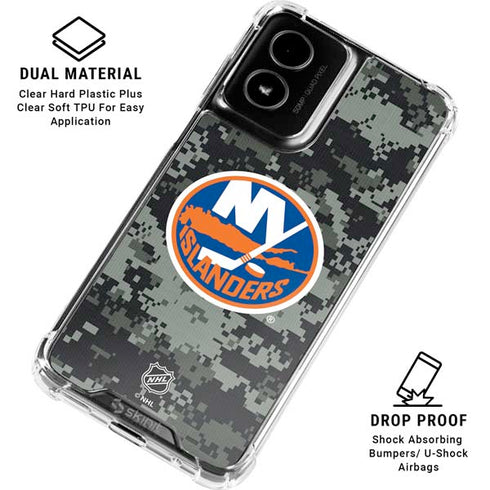 NHL New York Islanders Camo Moto G Power 5G (2024) Clear Case