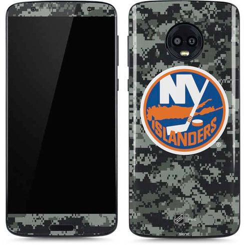 NHL New York Islanders Camo Moto G6 Skin