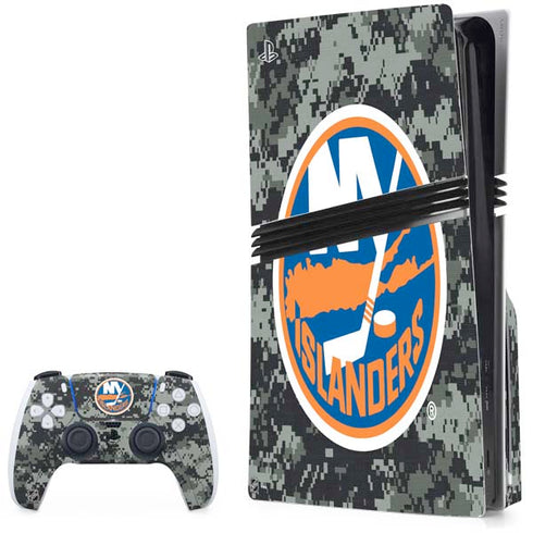 NHL New York Islanders Camo PS5 Pro Disk Bundle Skin