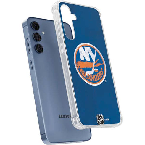 NHL New York Islanders Distressed Galaxy A35 5G Clear Case