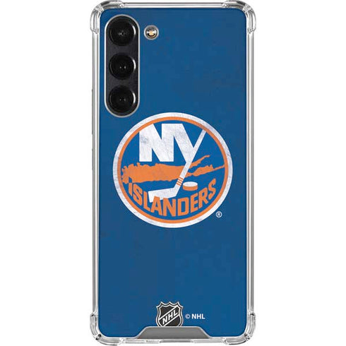 NHL New York Islanders Distressed Galaxy S24 FE Clear Case