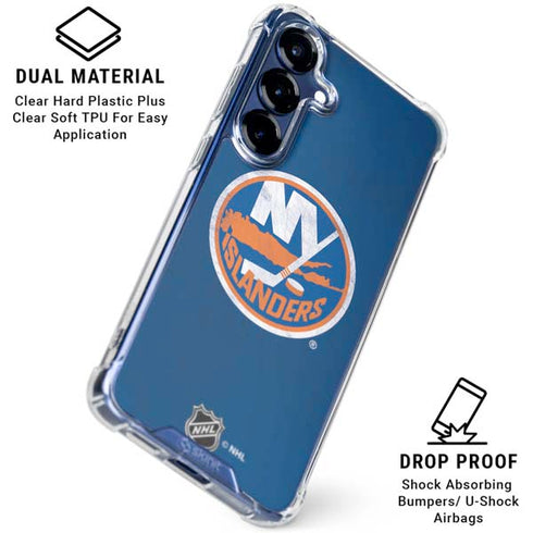NHL New York Islanders Distressed Galaxy S25 Clear Case