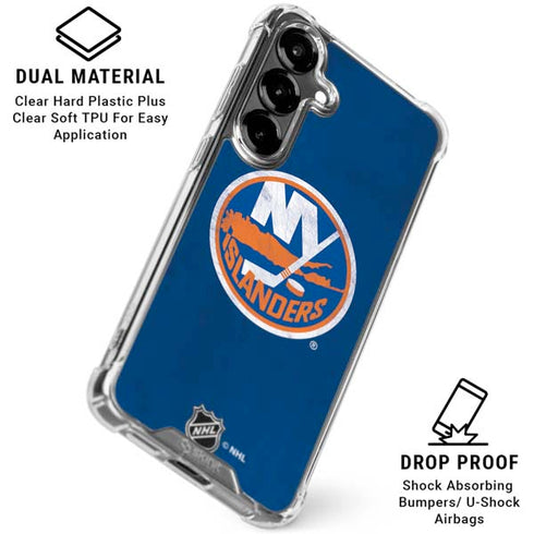 NHL New York Islanders Distressed Galaxy S26 Clear Case