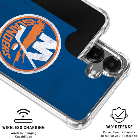 NHL New York Islanders Distressed Galaxy S26 Plus Clear Case