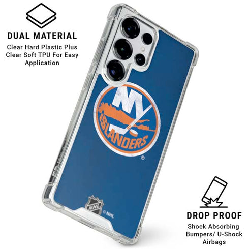 NHL New York Islanders Distressed Galaxy S26 Ultra Clear Case