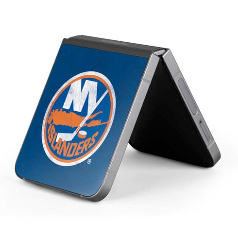 NHL New York Islanders Distressed Galaxy Z Flip6 Skin
