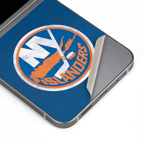NHL New York Islanders Distressed Galaxy Z Flip6 Skin