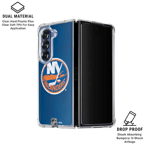 NHL New York Islanders Distressed Galaxy Z Fold6 Clear Case