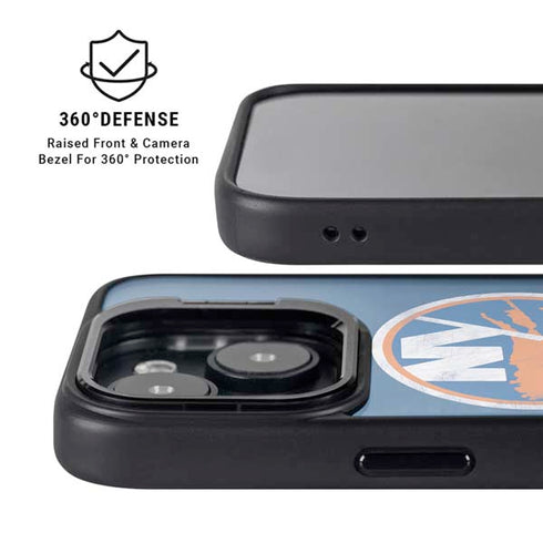 NHL New York Islanders Distressed iPhone 14 Kickstand Case