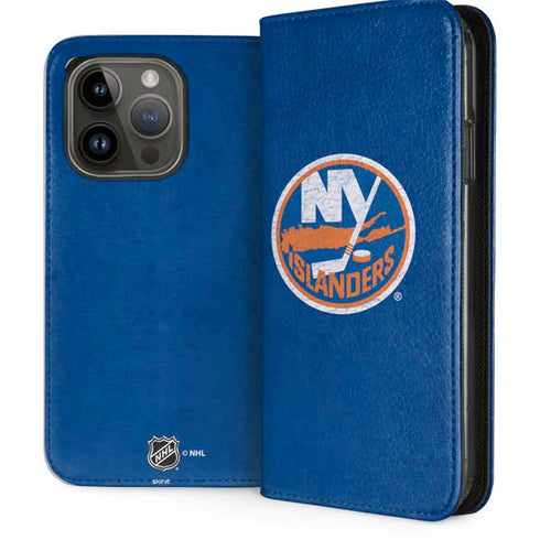 NHL New York Islanders Distressed iPhone 15 Pro Folio Case
