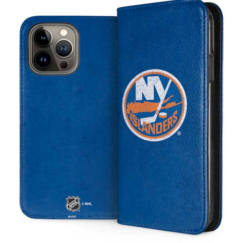 NHL New York Islanders Distressed iPhone 15 Pro Max Folio Case