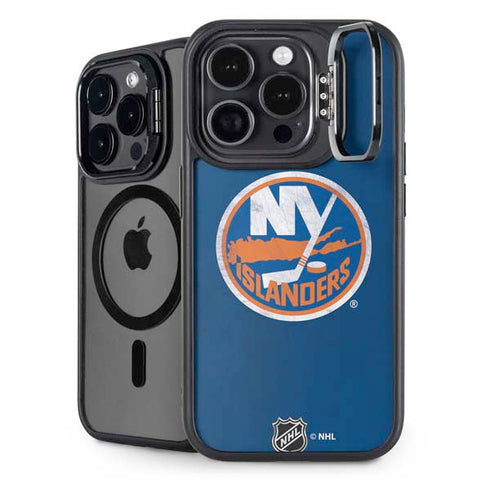 NHL New York Islanders Distressed iPhone 15 Pro Max Kickstand Case