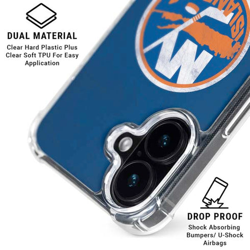 NHL New York Islanders Distressed iPhone 16 Clear Case