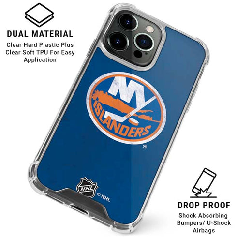 NHL New York Islanders Distressed iPhone 16 Pro Max Clear Case